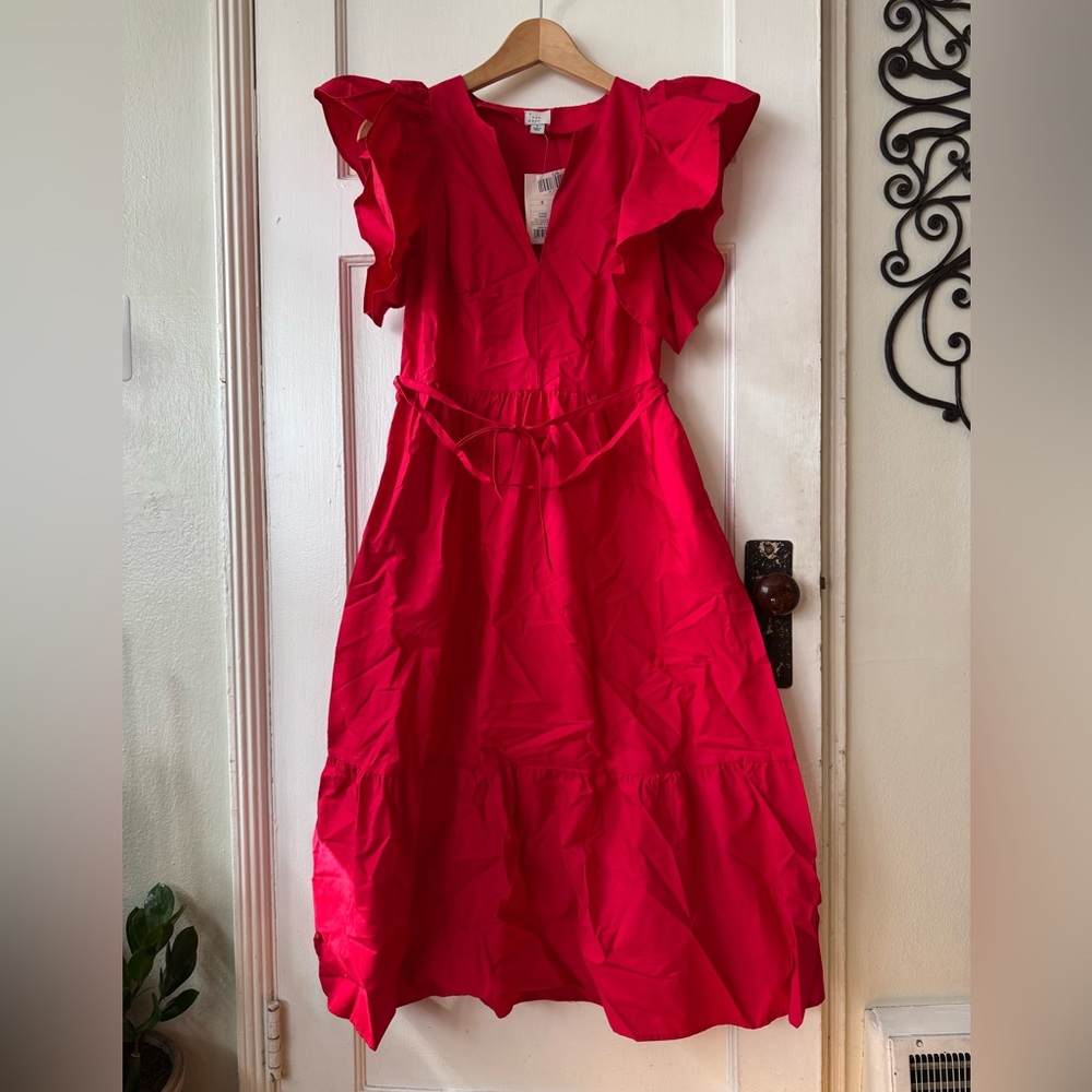 A New Day | NWT Women’s Flutter Sleeve Bright Red Dress sz SM
